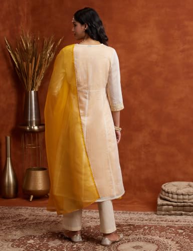 Image of Amazon Brand - Myx Women's Layered Kurta Set with Dupatta | Salwar Suit Set (Available in Plus Sizes)