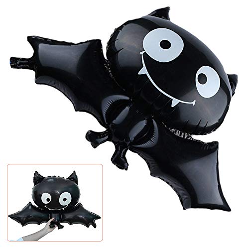 5 Pack Halloween Bat Foil Balloon, Reusable Black Bat Mylar Balloon Halloween Props Kids Toys Home Party Bar Decoration Children Gifts