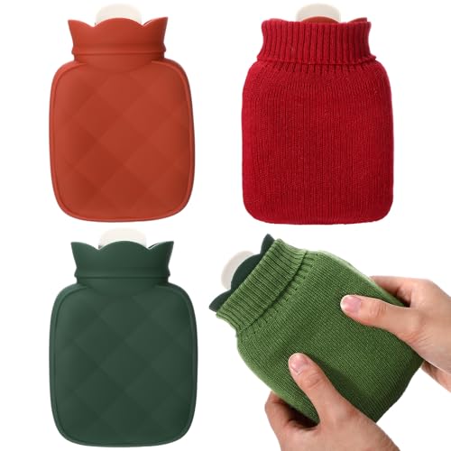 VIHOSE 2 Pcs Small Hot Water Bottle Bag 350ml for Hot & Cold Compress with...