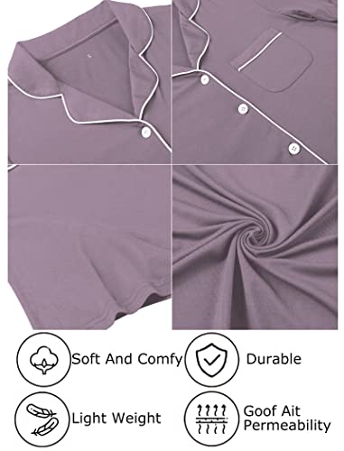 Image of Leikar Nightgowns for Women Button Up Labor Delivery Gown Sleep Shirts
