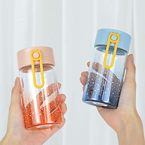 ERCZYO Pintura de gradiente de cristal de sílice transparente de punto Tisheng movimiento fácilmente Copa Pyrex Cup tiendas de agua para estudiantes ERCZYO (color: blanco, tamaño: 400 ml)