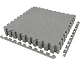 Element Fitness Puzzle Mat Foam Floor Tiles for Home Gym and Baby Play Mat – 0.5” Thick EVA Foam Interlocking Gym Mats, Exercise Mat Flooring for Workout - Grey