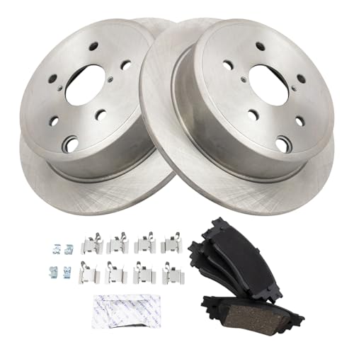 Image of TRQ Rear Brake Pad and Rotor Set Ceramic Compatible with 2019-2020 Toyota C-HR