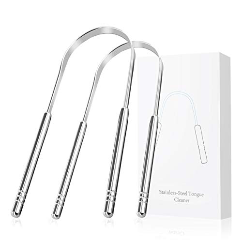 Tongue Cleaner Scraper, Stainless Steel cleaner,Tongue scraper, Mouth Doctor tongue Clean Tools Set of 2pcs