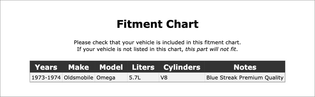 Ignition Contact Set and Condenser Kit Compatible With Oldsmobile Omega 5.7L V8 1974 1973 P-3875585
