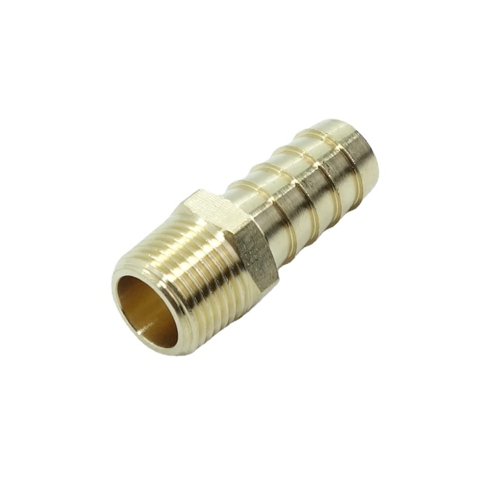 5 Pcs Brass Hose Barb Fittings 1/2" Barb to 1/2 NPT Male Pipe Adapter — view 12