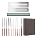 Flat Diamond Grit File Set - Including Frets Nut File Tool/Ukelele Bass Grinding Stone/Fingerboard Protector/Grinding Sponge, Luthier Repair Maintenance Tools by Esdabem