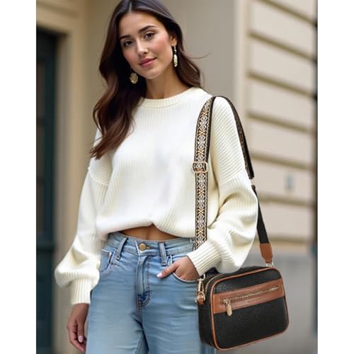 SENDEFN Crossbody Bags for Women Vegan Leather Purses Small Shoulder Handbags with Wide Strap2