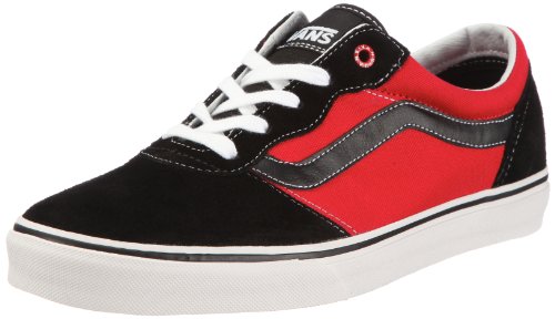 Vans Milton (Maurice) Black/Red VOYY458 - Zapatillas de Ante para Hombre, Color Negro, Talla 47