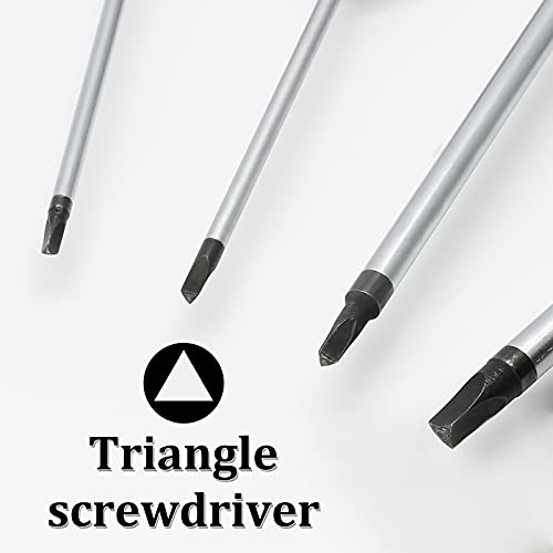 Yoohey 4Pcs Triangle Head Screwdriver Set, 2.0Mm, 2.3Mm, 2.7Mm, 4.2Mm Magnetic Screwdriver For Toy Repair, Battery Replacement #TOP1