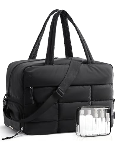 BAGSMART Gym Bag for Women Carry on Travel Duffel Bag Water-resistant Weekender with Shoe Compartment for Gym Travel Work Classic Large