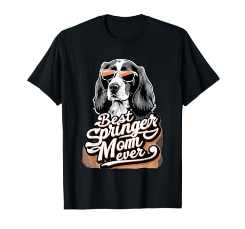 Maman Femme English Springer Spaniel Best Dog Mom T-Shirt