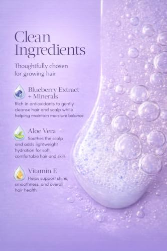 Image of BABY HAIR - Blueberry Mineral Toddler Shampoo /Body Wash, Conditioner, and Hair Mask Set, Sulfate-Free Shampoo and Conditioner with Strawberry & Blueberry Oil, Detangling Shampoo for Kids, 10 fl.oz.