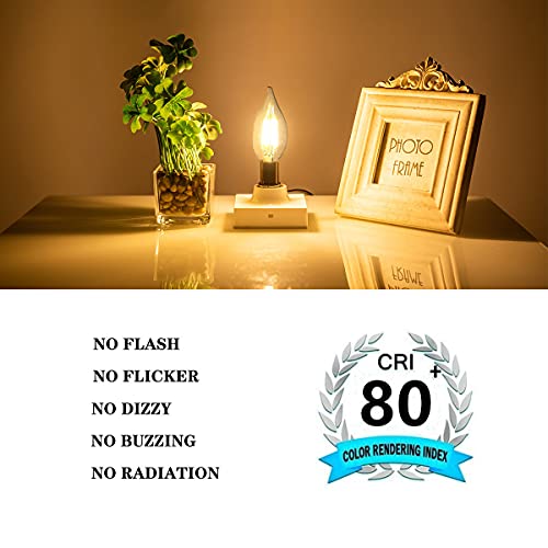 SHUWDKAR Low Voltage 12V 24V Candelabra E12 Base LED Light Bulb Flame Tip 40Watt Equivalent Warm White 2700k for 12volt Landscape Lighting RV Camper Marine Boat Solar Battery use 4 Pack by SHUWDKAR - Image 6