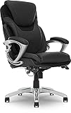 Serta AIR Health and Wellness Executive Office Chair, High Back Big and Tall Ergonomic for Lumber Support Task Swivel, Bonded Leather, Black