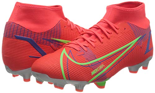 Image of Nike Unisex's Football Soccer Shoe, Bright Crimson Metallic Silver, 11