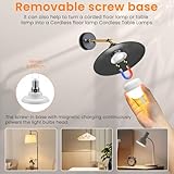 LGMCF Rechargeable Light Bulb, E27 Dimmable Bulb with Hidden Hook and Remote Control, 10W Battery Powered Light Bulb with Magnetic Base Detachable for Non Hardwired Lamps, Camping, Emergency, 2 Pack - Image 6
