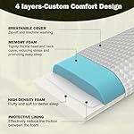 Vekkia Travel Pillow with Memory Foam, Portable and Compressible Camping Pillow with Washable Cover, Ergonomic Supportive for Sleeping, Ideal for Adults & Kids Travel, Hiking, Airplane, Car (Gray M) - Image 3