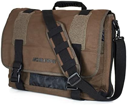 Mobile Edge Eco Laptop Messenger Bag 17.3" - Eco-Friendly, Cotton Canvas (17.3 Inch; MECME9) - Olive Green