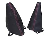 Para BMW Mini Cooper S-One R50 R52 R53 2001 – 06 palanca de cambios y freno de mano, color negro, gamuza roja