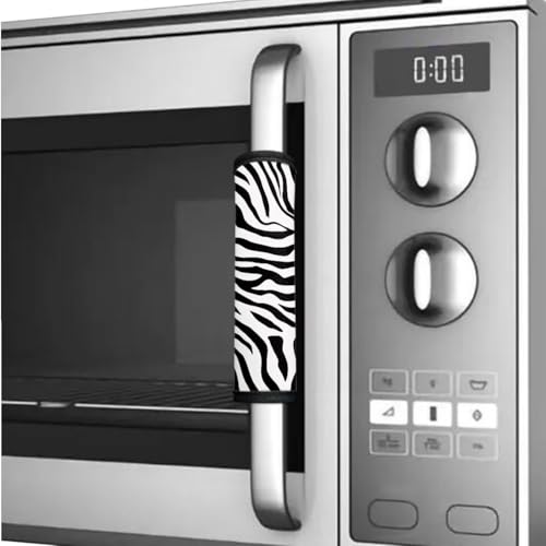 Image of Refrigerator Door Handle Covers Set of 6 Kitchen Electrical Appliance Decor Handles Keep Clean Anti-Slip Stylish Fridge Accessories Fashion Home Decor, Zebra Print