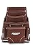 AWP 10-Pocket Suede Tool Pouch | Durable General Construction Leather Tool Pouch | Brown