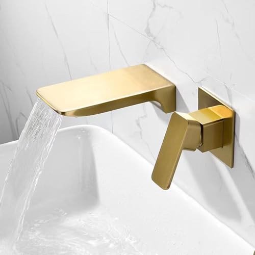 Grifo de lavabo cascada monomando de pared cromo LWX