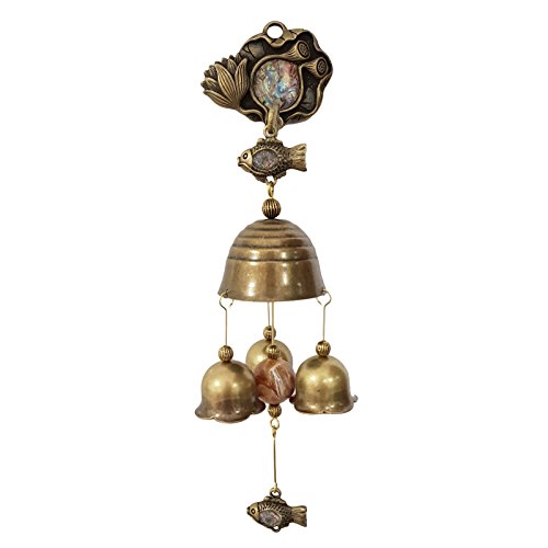 Vintage Lotus Shopkeepers Triple Bell Store Entry Door Chime Home Decorative Bell (Mother-of-pearl)