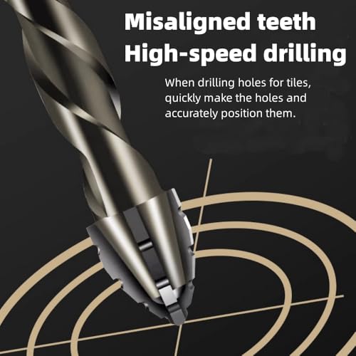 Image of 7PCS High-Strength Eccentric Twist Drill Bit Set - Four-Flute Sawtooth, Four-Edged Serrated, Multifunction (3-12mm) for Stone, Glass, Concrete, Wood, Brick, Metal (4-blade serrated drill bit)