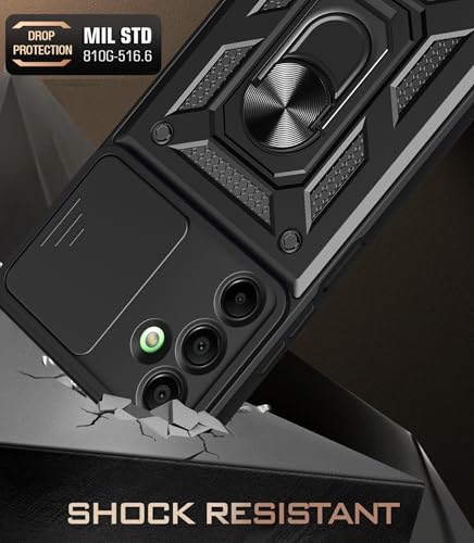 Image of YUWOO Back Cover for Samsung Galaxy A16 5G |Shockproof Cover|Military Grade Protection|Camera Slider for Protection Back Cover for Samsung Galaxy A16 5G (Black)