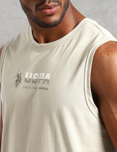 Image of U.S. Polo ASSN. Mens OEV06 Brand Print Comfort Fit Gym Vest