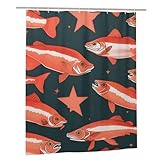 FSCEV Duschvorhang Lachs, 152,4 x 182,9 cm, Badezimmer, Badewanne, Hotel, WC, Zubehör, Dekor, Türvorhang