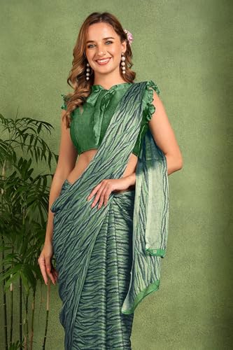 Image of MIRCHI FASHION Saree for Woman | Chiffon Block Printed Lightweight Daily Wear Sarees with Blouse