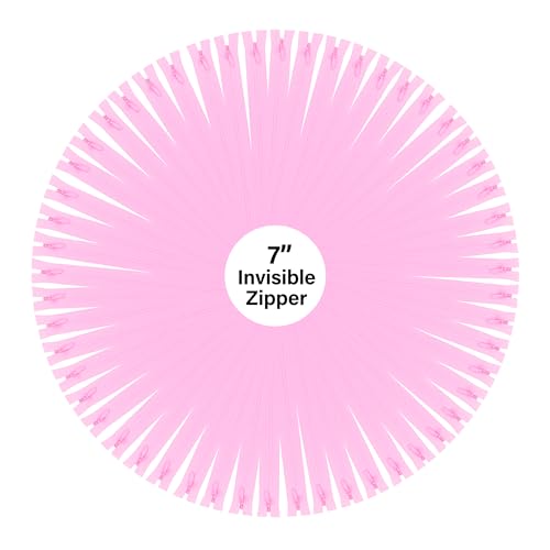 Mandala Crafts #3 Pink 7 Inch Invisible Zippers for Sewing, Bulk 100 PCs