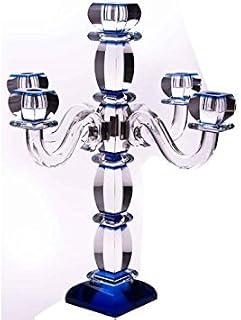 5 Branch Blue Crystal Candelabra