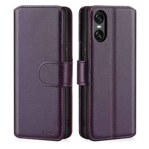 CHALK & HIDE Genuine Leather Wallet Case for Sony Xperia 10 VI (2024), Aubergine - Image 3