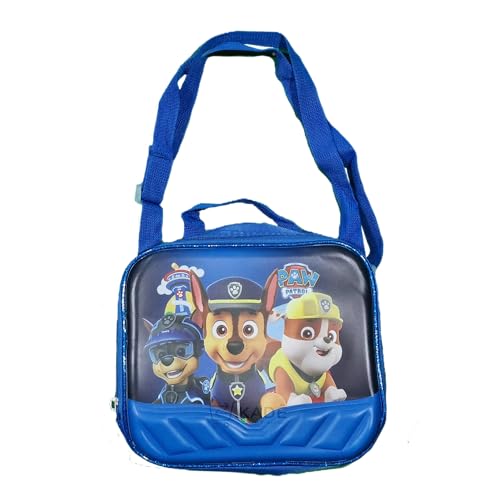 Mochila Escolar de Rodinhas Com Estojo e Lancheira Térmica Patrulha Canina Kit 3 Peças