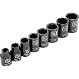 Dynamic Tools D010020 3/8" Drive 6 Point SAE Standard Impact Socket Set (8 Piece), 5/16" to 3/4"