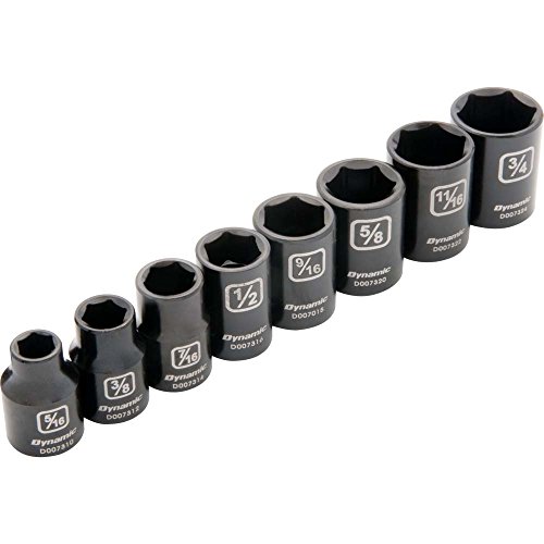 Dynamic Tools D010020 3/8" Drive 6 Point Sae Standard Impact Socket Set (8 Piece), 5/16" To 3/4" #TOP4