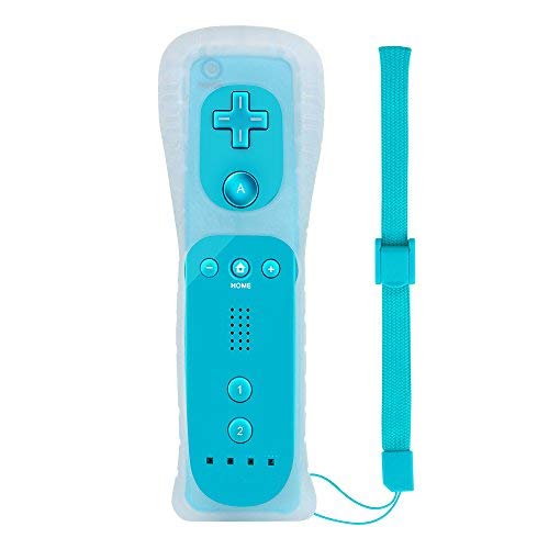 Remote Controller for Wii & Wii U Lavuky WR03 with Silicone Case and Wrist Strap(no Motion Plus Built-in) -Light Blue