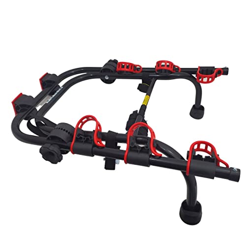 Suporte para bike Transbike para 3 bicicletas Preto tira Vermelha Sedan Hatch