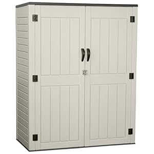 Vertical Resin Storage Shed, 60 Cuft Garden Tool Sheds & Outdoor Storage, Plastic Outdoor Storage Cabinet Waterproof, 5.6 x 2.3 ft Backyard Outside Lawn Mower Storage Shed, Vanilla Vertical Resin Storage Shed 60 Cuft Garden Tool Sheds Outdoor Storage Plastic Outdoor Storage Cabinet Waterproof 56 x 23 ft Backyard Outside Lawn Mower Storage Shed Vanilla