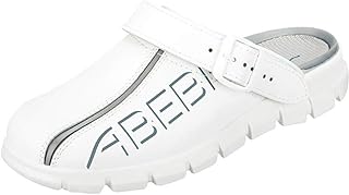 Abeba - Zapatos (Piel Lisa, con Correa de Ajuste, Plantilla Intercambiable), Color Blanco y Azul Claro, Blanco, 7310