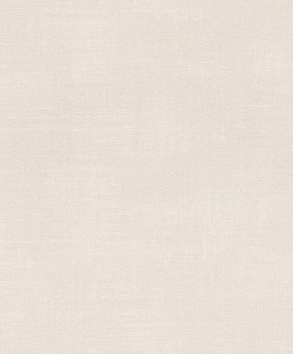 Rasch Tapet 285307 – enfärgad tapet av papper med linneutseende i beige – 10,05 m x 0,53 m (L x B):