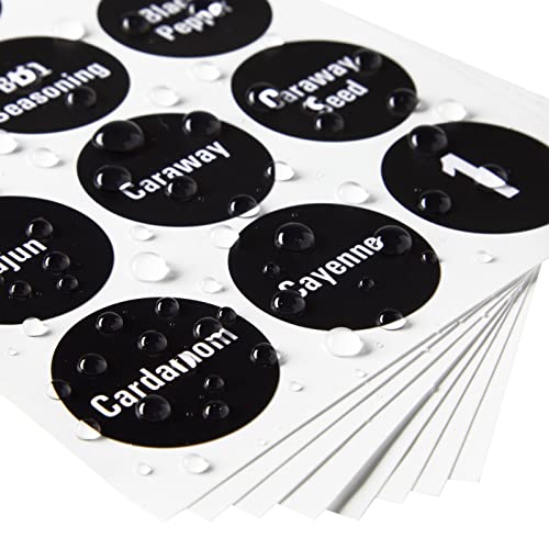 Talented Kitchen 144 Round 1.5 Inch Spice Jar Labels Preprinted, Chalkboard Seasoning Spice Labels Stickers + Numbers For Kitchen Organization And Storage (Water Resistant) #TOP4