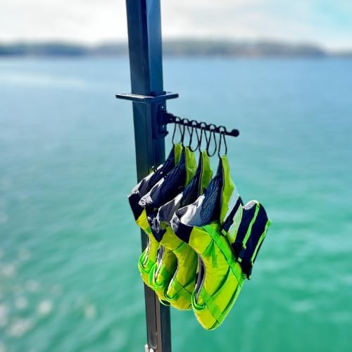 Miniatura 7 de Soporte para chaleco salvavidas de alta resistencia, organizador plegable para PFD y flotadores, resistente a los rayos UV, sin taladro, fácil de