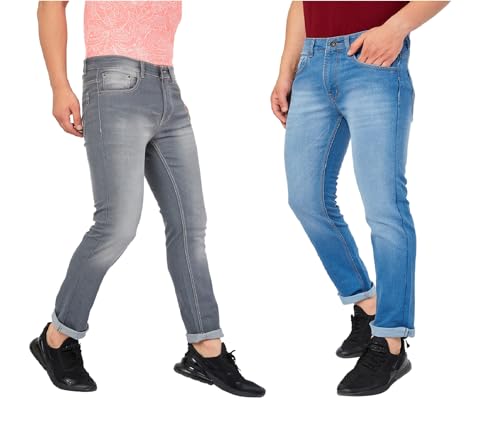Image of Ben Martin Men's Slim Fit Mid Rise Pack of 2 Stretchable Casusal Denim Combo Jeans Pant, CMB-AU24