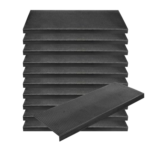 KARAT Stufenmatte aus Gummi - 10er Set - 25 x 75 cm - wetterfeste & Rutschhemmende Treppenstufen...