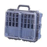 kowaku Fishing Tackle Storage Organizer Box 3 Tiers Multifunctional Tool Box Multi Compartments Large Capacity Lure Case with Handle, Blue