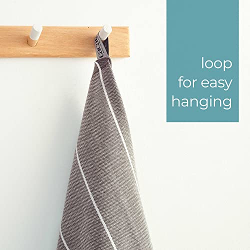 Cacala 100% Turkish Cotton Tea, Highly Absorbent Luxury Soft Quick Drying Dish Towel With Hanging Loop For Gym, Yoga, Bath, Sports, Cleaning And Kitchen, 48 In X 36 In, Light Brown #TOP1